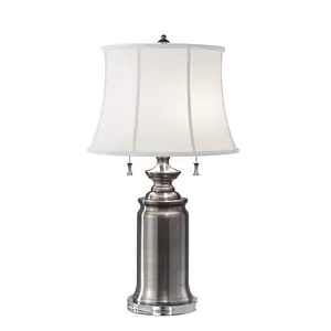 Elstead Stateroom 2 Light Table Lamp Antique Nickel, E27