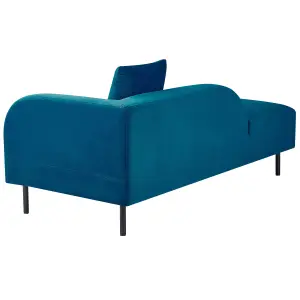 Right Hand Velvet Chaise Lounge Navy Blue LE CRAU