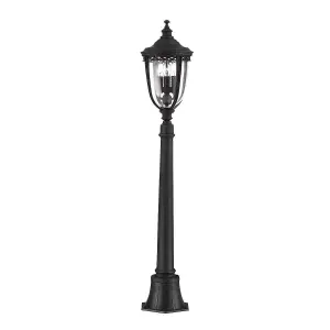 Luminosa English Bridle 3 Light Medium Outdoor Bollard Light Black IP44, E14