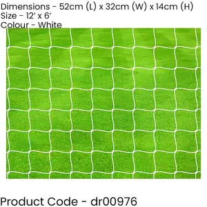 Pair PRO 4mm Braided Football Goal Net - 12 x 6 Feet 5 & 7 A Side Outdoor Rated