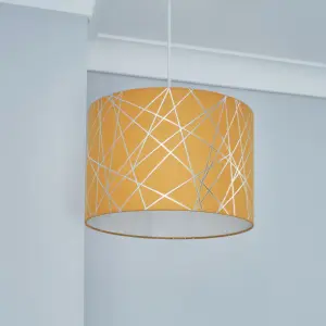 Inlight Printed Ochre Foil Lamp shade (D)30cm