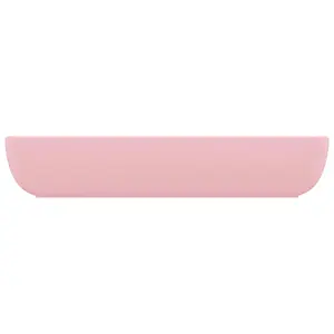 Belfry Bathroom Mcneely 380mm W Ceramic Rectangular Sink Pink