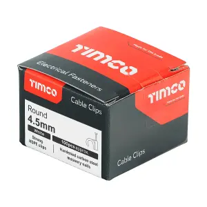 Timco - Round Cable Clips - White (Size To fit 4.5mm - 100 Pieces)