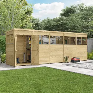 BillyOh Switch Tongue and Groove Pent Wooden Shed - 20x4 Windowed - 11mm Thickness