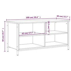 Berkfield TV Cabinet Grey Sonoma 100x40x50 cm Engineered Wood