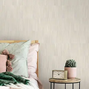 Martinique Linear Textured Vinyl Wallpaper Natural Erismann 10398-02