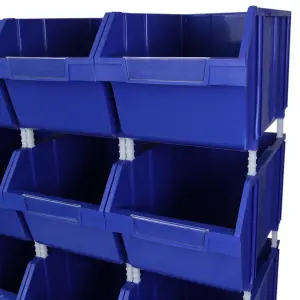 12 Plastic Storage Bins Stacking Boxes Parts Storage Set