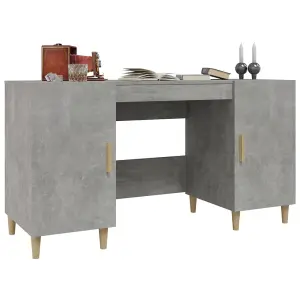 Berkfield Desk Concrete Grey 140x50x75 cm Engineered Wood