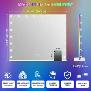 Odel Rectangle LED Aluminium Mirror