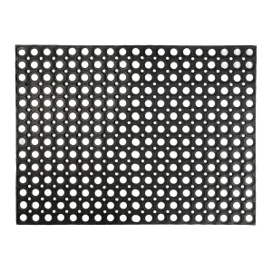 Nicola Spring - Heavy Duty Rubber Door Mat - 80 x 60cm - Black