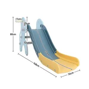 Toddler Slide Set Play Set with Basketball Hoop W 1480 x D 340 x H 800 mm