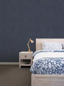 Galerie Utopia Blue Leaf Emboss Sheen Finish Wallpaper Roll