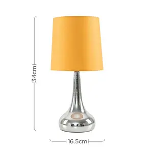 Chasse Metal Table Lamp (Set of 2) Silver Base / Mustard Shade / Not Included