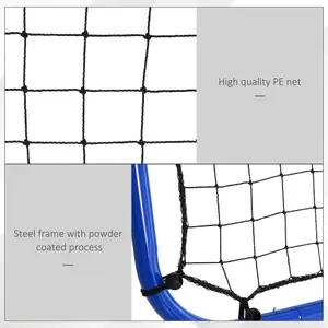 HOMCOM Rebounder Net Football Target Goal with Adjustable Angles, Blue