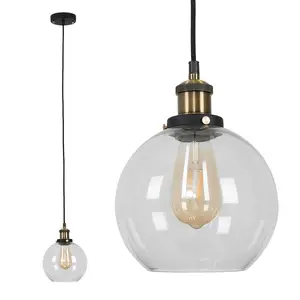 Cavallaro 1 - Light Antique Brass Effect/Black Single Pendant Yes