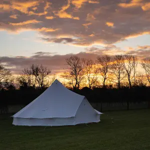 Kokoon Deluxe 6M Bell Tent 100% Cotton Canvas with Chimney fitting & Zipped PVC Groundsheet.