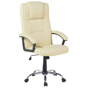 Massage Chair COMFORT Faux Leather Light Beige