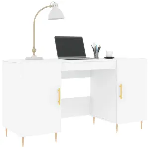 Berkfield Desk White 140x50x75 cm Engineered Wood