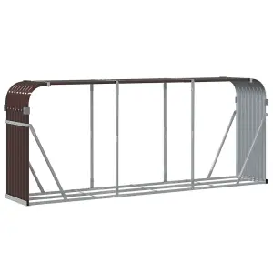 Log Holder Brown 234x45x100 cm Galvanised Steel