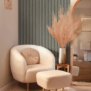 Acoustic Wall Paneling Wood Veneer Slatted 3D Panels for Wall and Ceiling Home Décor - 240cm (L) x 60cm (W) x 2.1cm (D) (Grey Oak)