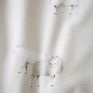 Catherine Lansfield Brushed Cotton Sheep Reversible Duvet Cover Set with Pillowcases Natural