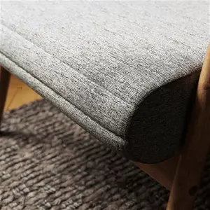 Dunelm Quinn Grey Textured Weave Wooden Arm Accent Chair, Industrial, Textured Weave Fabric