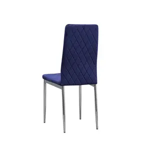 Knisely Velvet Upholstered Side Chair (Set of 6) Royal Blue