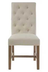 Elegant Upholstered Beige Linen Dining Chair, Comfortable Modern Dining Chair, Durable Small Modern Chair