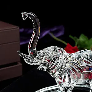 London Boutique Decorative Crystal Glass Animal Elephant Ornament Figurines Giftware Present Mother Child (Single)