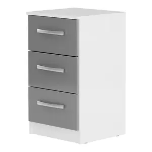 Marquitta 3 Drawer Bedside Table White/Grey