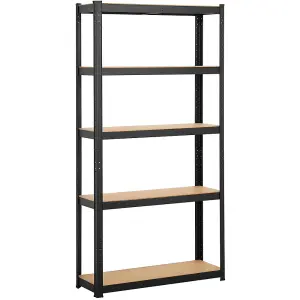 Yaheetech Black 5 Tier Steel Storage Rack for Home Office