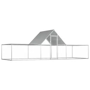 Chicken Coop 6x2x2 m Galvanised Steel