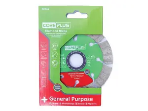 CorePlus GP115 General-Purpose Hybrid Turbo Diamond Blade 115mm