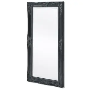 Berkfield Wall Mirror Baroque Style 100x50 cm Black