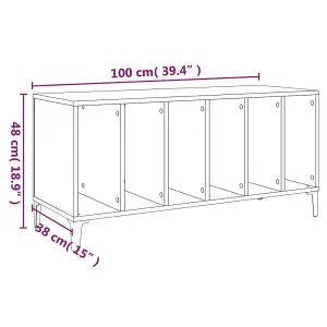 vidaXL Record Cabinet Grey Sonoma 100x38x48 cm Engineered Wood