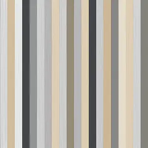 Galerie Cottage Chic Grey Collage Stripe Wallpaper Roll