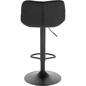 Stace Height Adjustable Swivel Bar Stool (Set of 2) Black