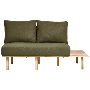 2 Seater Boucle Sofa with Table Dark Green SALO