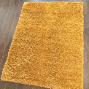 Yellow Ochre Soft Shaggy Area Rug 160x230cm