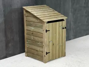 Wooden Premium Tongue & Groove Log Store (W-79cm, H-126cm, D-88cm) With door