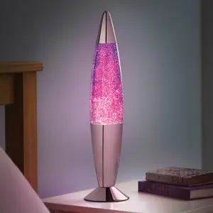 Global Gizmos Purple Chrome Retro Lava Lamp