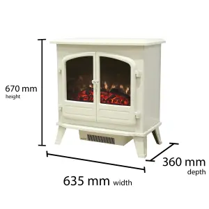 Focal Point Weybourne 1850W Matt Cream Electric Stove (H)670mm (W)635mm