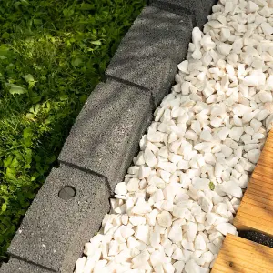 60pcs Grey Roman Stone Lawn Edging Rubber Garden Border - Half Pallet