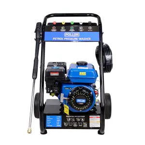 POLLOR Petrol Pressure Washer 7HP 3200 PSI With 5 Nozzles Jet Wash High Power 221 Bar