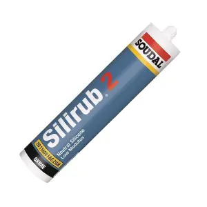 Soudal SILIRUB 2 Silicone Sealant 300ml - Brilliant White (Pack of 3)