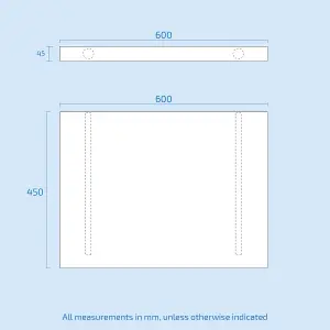 Nes Home Selpha Wall Mounted Floating Countertop Basin Shelf 600 x 450 mm Grey