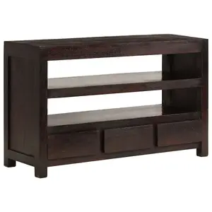 Berkfield TV Cabinet Solid Acacia Wood 90x30x55 cm Dark Brown