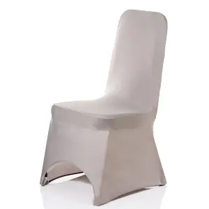 Polyester Spandex Chair Cover for Wedding Decoration - Silver, Pack of 1