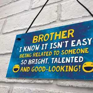 Funny Brother Plaque Birthday Christmas Gift For Brother Hanging Plaque Gift For Him