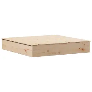 Berkfield Sandpit with Cover 111x111x19.5 cm Solid Wood Pine